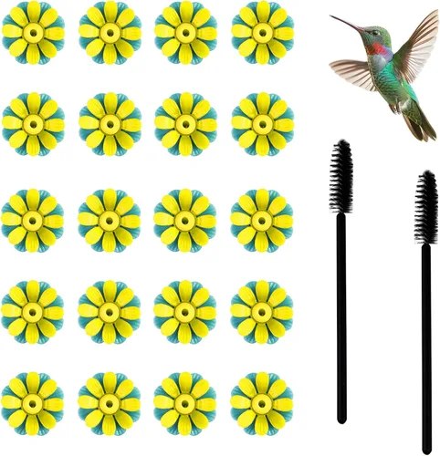 Miniatura 12 de 20 piezas de repuesto para comedero de colibríes con cepillo de limpieza, piezas de repuesto para alimentador de flores (morado)