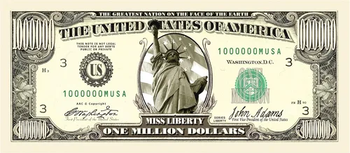 Miniatura 2 de American Art Classics Paquete de 50 - Billetes tradicionales de un millón de dólares - No es moneda real
