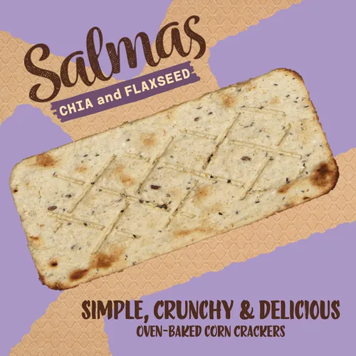Miniatura 3 de Sanissimo Salmas de Chía y Semilla de Lino, 40 Paquetes de 3 Galletas, Galletas de Maíz Horneadas al Horno, Sin Gluten, Sin GMO, Certificadas Kosher