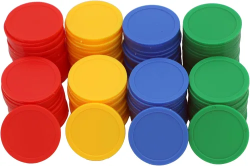 Miniatura 6 de Caja de 120 monedas de conteo para fichas de póquer y monedas de juego (rojo+amarillo, 1.378 in)