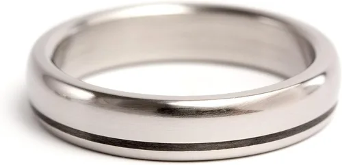 Miniatura 3 de Anillo de titanio y fibra de carbono para mujer. Anillo de boda único. Resistente al agua e hipoalergénico. (00334_4N)