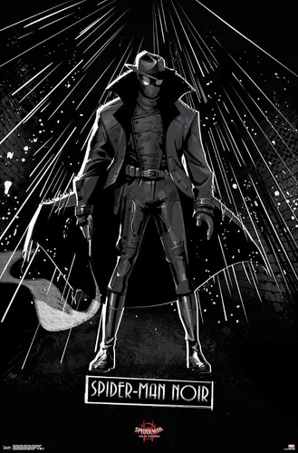 Trends International Marvel Spider-Man - Póster de pared con texto en inglés "Into The Spider-Verse", de Spider-Man Noir, 14.725 x 22.375 pulgadas,