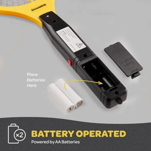 Miniatura 5 de Raqueta Matamoscas Eléctrica de Mano Zapeador de Insectos para Interiores/Exteriores - Potente 1500 Voltios Instantáneo Moscas/Insectos y Mosquitos