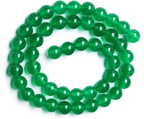 Miniatura 5 de 36 cuentas de piedra natural de 10 mm de jade verde calcedonia para hacer joyería, pulseras de cristal de bricolaje, 1 hebra