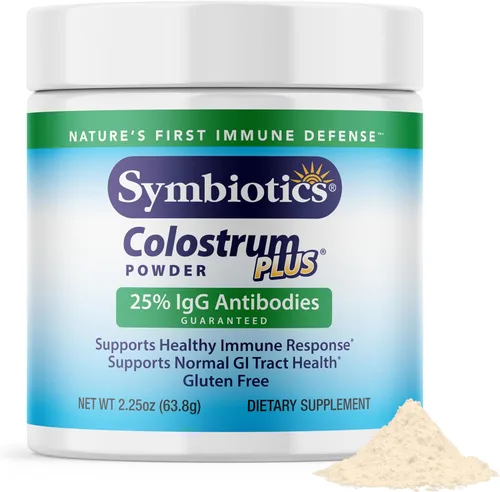 Miniatura 12 de Symbiotics Colostrum Plus Powder - Soporte de recuperación inmune y muscular, 25% de inmunoglobulinas IgG, resistencia al entrenamiento y salud