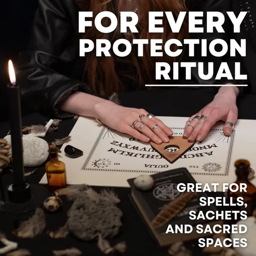 Miniatura 5 de Sal negra para rituales de protección y hechizos wiccanos, cristales de protección de energía negativa hechos a mano para brujería, bolsa de 14