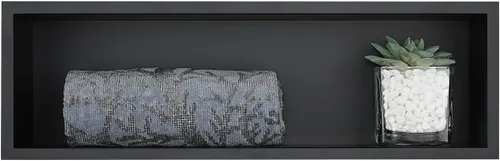 Miniatura 10 de JQK Niche de ducha sin necesidad de azulejos, estante de baño de níquel cepillado de 4 x 14 pulgadas, estante organizador de ducha empotrado
