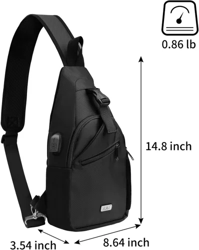 Miniatura 2 de AMJ Bolso bandolera para hombres y mujeres, mochila de hombro casual, mochila de pecho para senderismo y viajes