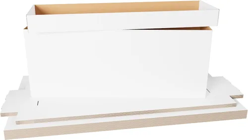 Miniatura 10 de Max Protection Caja de almacenamiento para cómics, 5 unidades, cajas largas para cómics con cartón corrugado blanco, contenedor apilable, funda