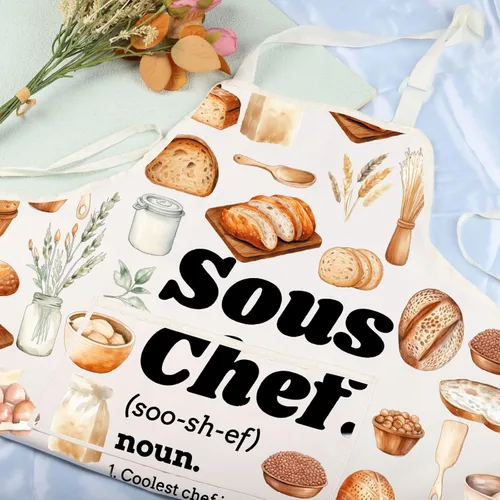 Miniatura 4 de VAMSII Delantal de chef para cocineros, regalo para amantes de la cocina, parrilla, regalo culinario, pastelería, regalo temático para hornear
