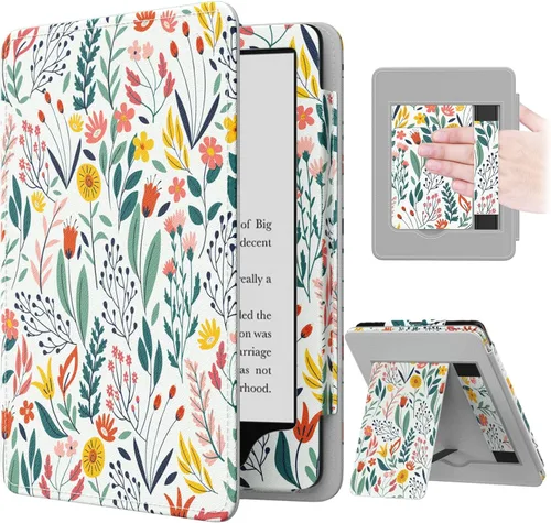 MoKo - Funda para Kindle Paperwhite de 7"/6.8" (11ª/12ª generación) y Kindle Colorsoft Signature Edition, funda delgada de poliuretano con encendido