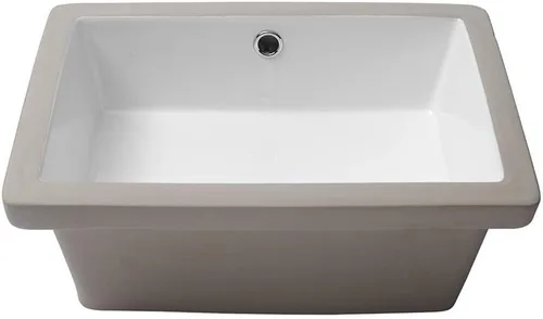 Miniatura 7 de Lordear Fregadero de baño de 18 x 12 pulgadas para empotrar bajo encimera, fregaderos de tocador rectangulares de cerámica de porcelana blanca pura