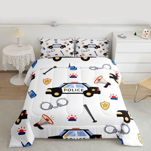 Miniatura 8 de Feelyou Juego de edredón de oso azul, juego de ropa de cama de osos de animales, juego de edredón acolchado con estampado de arboleda de galaxia