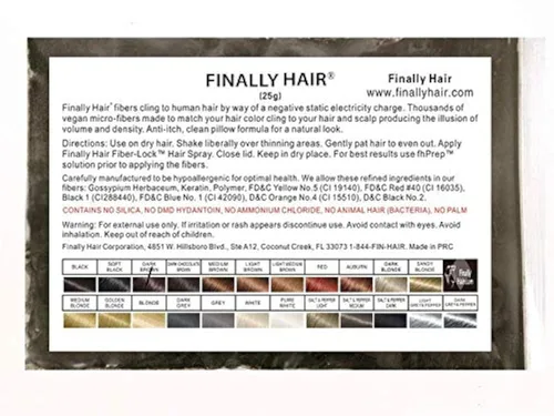 Miniatura 4 de Fibras de queratina para construir cabello Finally Hair, repuesto de 0.88 onzas, Negro