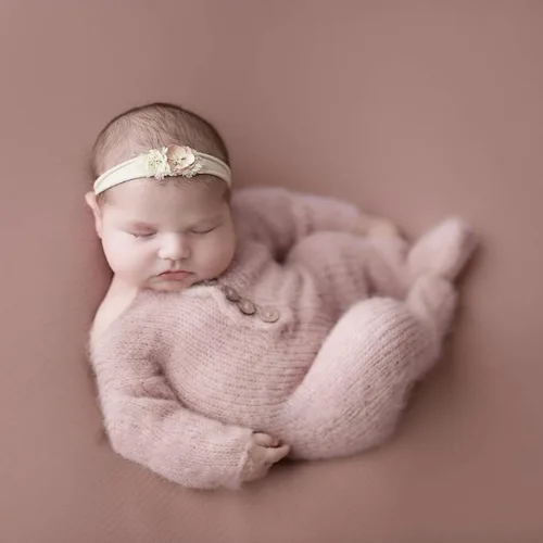 Miniatura 5 de Accesorio de Fotografía para Recién Nacido Conjuntos para Niñas Mameluco de Encaje para Recién Nacido con Diadema Disfraz de Princesa Infantil