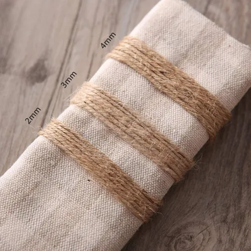 Miniatura 6 de Quotidian Rollos de cuerda de yute natural marrón de 3 capas de 1/6 pulgadas (0.2 in) 492 pies – Envoltura de cuadros para colgar jardinería