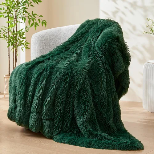 Miniatura 20 de GONAAP Manta de Tiro de Piel Sintética Mullida Tamaño Twin Rosa Claro Súper Suave Acogedora Felpa Mullida Lanuda para Sofá, Sillón o Cama