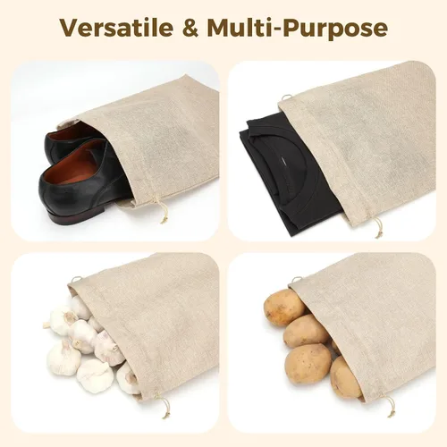 Miniatura 4 de Tapleap Bolsas de arpillera con cordón – 10 bolsas de recuerdo originales de 12 x 16 pulgadas para envolver regalos, panes, vino, para graduación