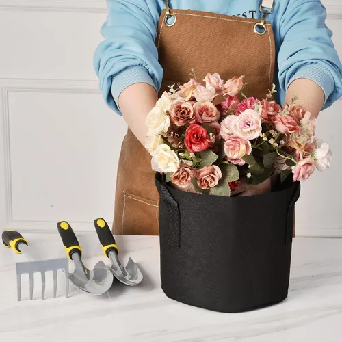 Miniatura 6 de JNYONG - Paquete de 24 bolsas de cultivo no tejidas engrosadas de 3 galones, macetas de tela de aireación con asas