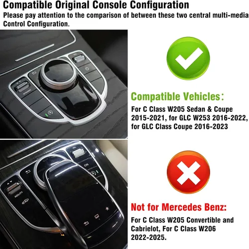 Miniatura 2 de TTCR-II Compatible con el organizador de consola central Mercedes Benz Clase C W205 2015-2021 (solo Sedan y Coupe), para bandeja organizadora