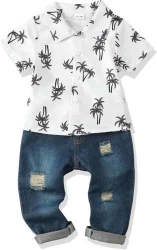 Miniatura 18 de Renotemy Ropa de bebé para niño, trajes de mezclilla, sudadera con capucha para bebés, pantalones de mezclilla, ropa para niños pequeños