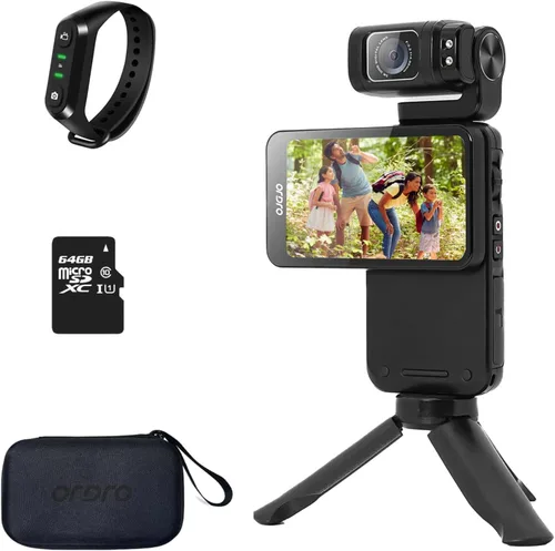 ORDRO M3 Cámara de Bolsillo 4K 60FPS Videocámara de Mano, Cámara de Video 48MP UHD con Pantalla IPS Giratoria de 3.5 Pulgadas, Cámara WiFi Nocturna