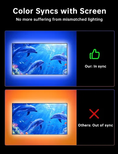 Miniatura 2 de Retroiluminación LED para TV, luces de TV cortables de 11.5 pies que cambian con TV para pantalla de 32 a 50 pulgadas y monitor de PC