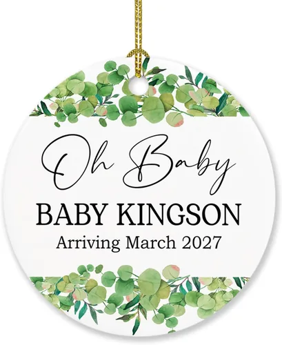 Miniatura 7 de Adorno personalizado para bebé que llega 2027, adorno de Navidad de Bump, elige el nombre del bebé y el año de Navidad para el nuevo abuelo abuela
