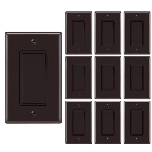 Miniatura 8 de Micmi Interruptor de pared decorativo de 3 vías, interruptor de pared negro, interruptor basculante de paleta de un solo polo o tres vías, grado