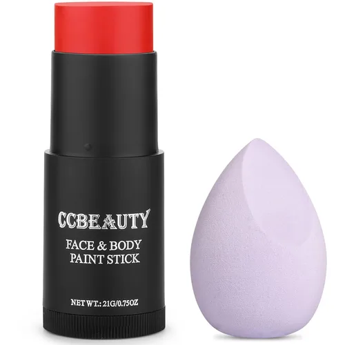 Miniatura 11 de CCbeauty Palo de pintura facial dorada metálica, kit de pintura facial con purpurina, pintura corporal profesional, kit de maquillaje SFX no tóxico