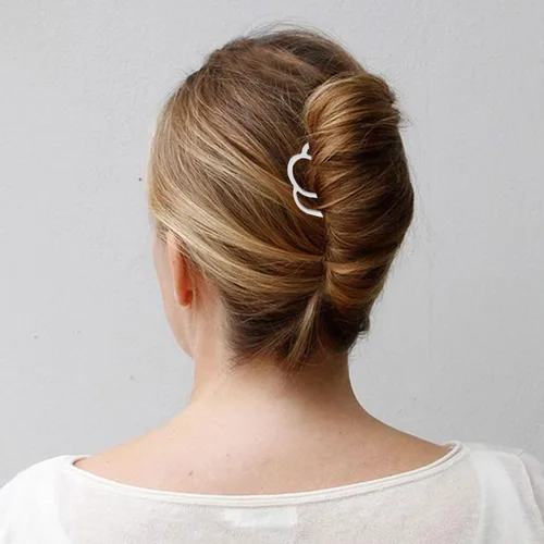 Miniatura 5 de 8 piezas peines laterales para el cabello, clips de horquilla de metal, horquillas para moños, palillos de pelo en forma de U para mujeres