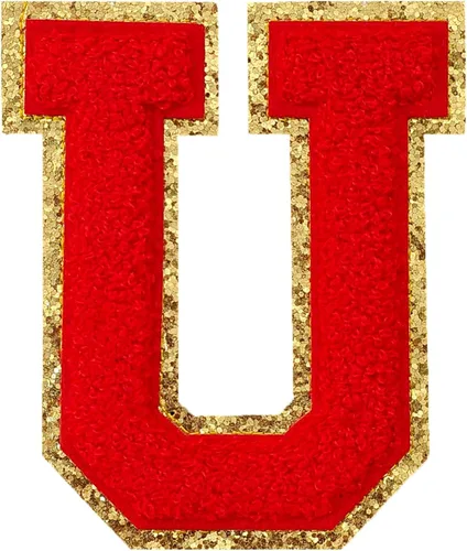 Miniatura 114 de GYGYL - 3 parches de letras deportivas de felpilla con purpurina, parches para planchar de tamaño grande para decoración de disfraces