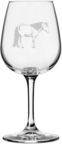 Miniatura 30 de Morgan Body Horse - Copa de vino grabada multiusos (12.75 onzas)