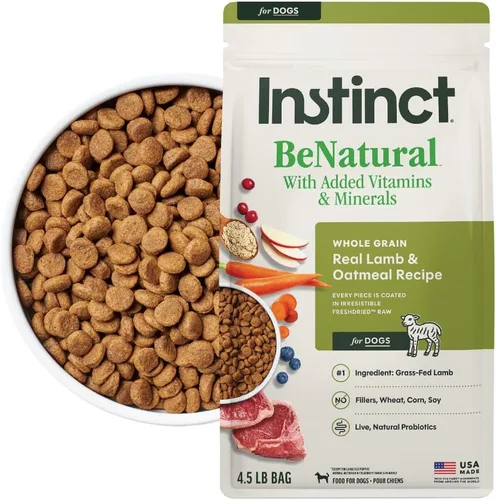 Miniatura 10 de Instinct Be Natural, alimento seco natural para perros, croquetas con recubrimiento crudo - carne de res real y cebada, bolsa de 25 lb