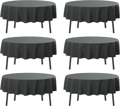 Miniatura 44 de Romanstile Mantel rectangular de poliéster, paquete de 2 manteles rectangulares de 60 x 84 pulgadas, resistentes a las manchas y a las arrugas, Negro