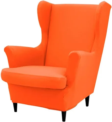 Miniatura 9 de Fundas para silla Wingback, 2 piezas, fundas elásticas para sillón de ala de color sólido con parte inferior elástica, protector de muebles