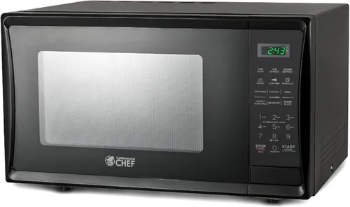 Miniatura 9 de Horno microondas COUNTERTOP de 0.9 pies cúbicos de Commercial CHEF con 10 niveles de potencia, microondas pequeño con asa de agarre, horno Negro