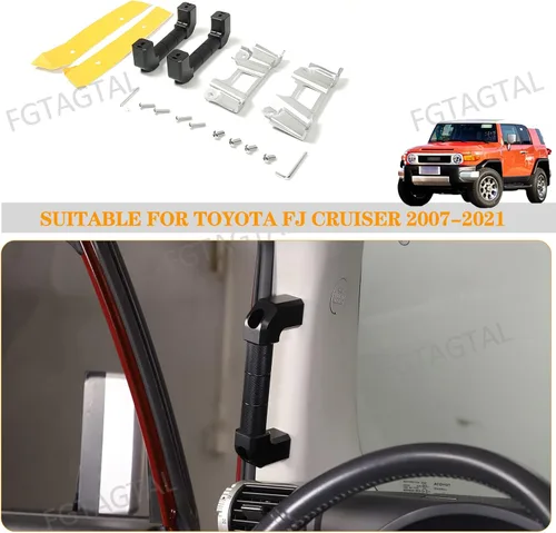 Miniatura 7 de Reemplazo de mango de agarre de pilar A para automóvil compatible con Toyota FJ Cruiser 2007-2021, mango de agarre lateral de pilar A, kit de agarre