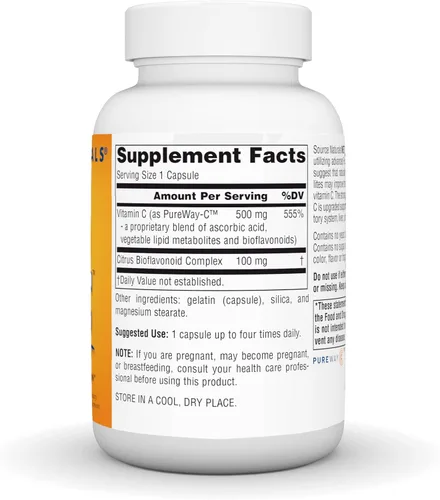 Miniatura 3 de Source Naturals Metabólico C, Vitamina C optimizada para una protección antioxidante mejorada*, 500 mg - 90 cápsulas