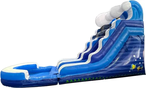 Crossover Tobogán acuático inflable para niños con piscina extraíble, 25.5 x 9 x 15 pies, tobogán acuático de fiesta en el patio trasero, incluye
