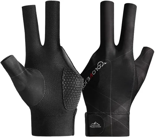 Guante de Billar para Mano Izquierda, Guante de Billar, Guantes de Billar para Mano Izquierda de 3 Dedos, Guante Deportivo de Taco de Snooker Tallas