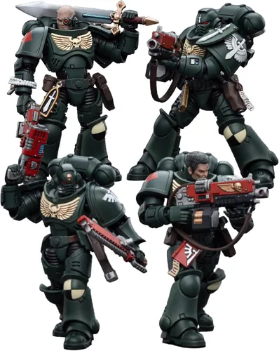 JOYTOY Warhammer - Figuras de acción 40K 1/18 Dark Angels Intercessors, 4 unidades, modelo coleccionable para niños de 15 años o más, 4.8 pulgadas