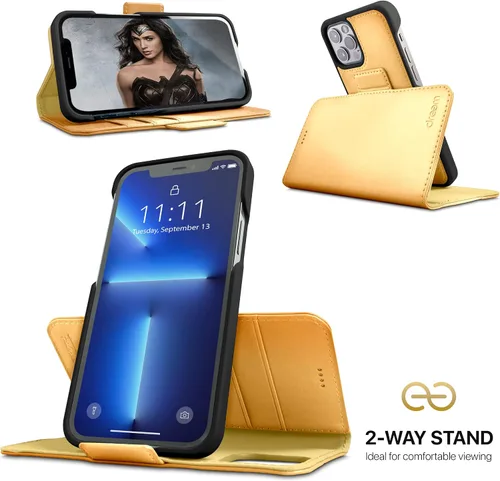 Miniatura 3 de Dreem Fibonacci - Funda tipo cartera para iPhone 13 Pro Max Funda 2 en 1 a prueba de golpes y funda desmontable de piel vegana, compatible