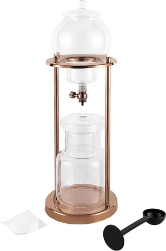 Miniatura 2 de Cafetera de café helado, torre de goteo en frío, máquina de café helado de madera, acero inoxidable y vidrio de borosilicato, olla para compartir