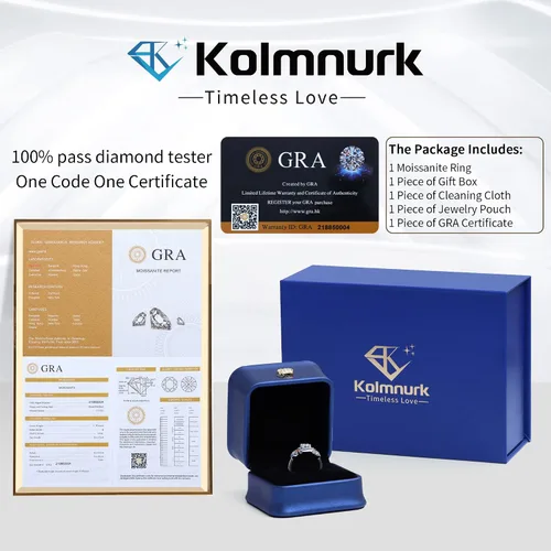 Miniatura 6 de Kolmnurk Anillo de eternidad de moissanita de 0.5 quilates, 1 unidad, 2 quilates, Van Gogh, la noche estrellada, corte redondo, diamante cultivado