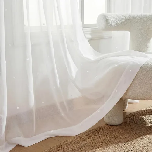 Miniatura 14 de Deconovo Oeko-TEX - Cortinas con estampado de lámina transparente con certificación Oeko-TEX, 2 paneles, ojales en la parte superior, elegantes
