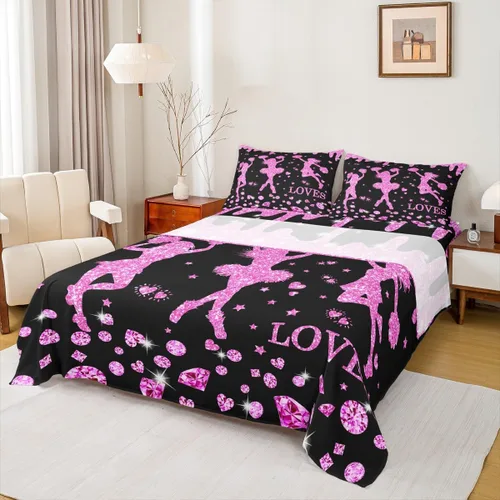Miniatura 24 de Erosebridal Juego de sábanas de gimnasia para niñas y niños, tamaño individual, juego de sábanas de teñido anudado arcoíris, juego de ropa de cama