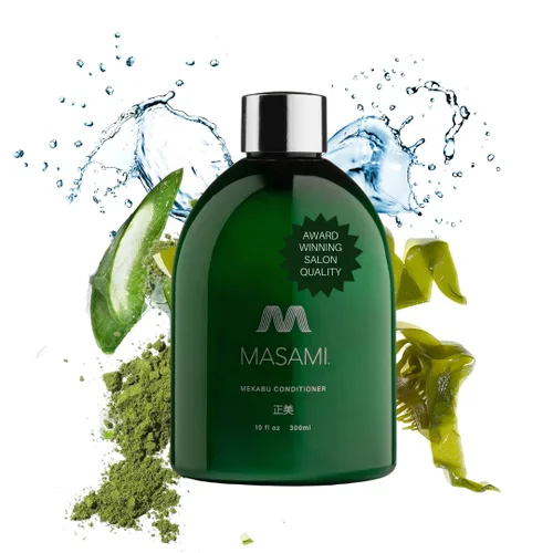 MASAMI Acondicionador hidratante Mekabu | Sin sulfatos | Sin parabenos | Sin ftalatos | Vegano | Libre de crueldad | Calidad de salón | Color seguro