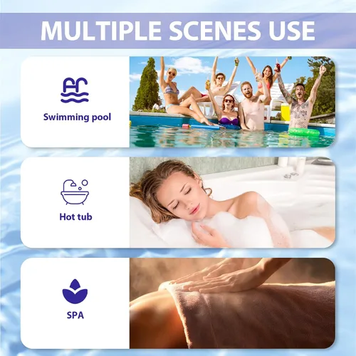Miniatura 6 de Tiras de prueba de bañera de hidromasaje, kit de prueba de dureza de agua de 100 tiras, tiras de prueba de spa 7 en 1 para bañera de hidromasaje