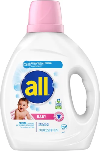 Miniatura 5 de All Detergente líquido para ropa, suave para bebé, 24 cargas, 30 onzas líquidas